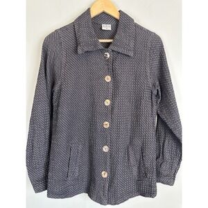 CMC Shacket Made in USA Textured Knit Button Front Cottagecore Women's Size XS